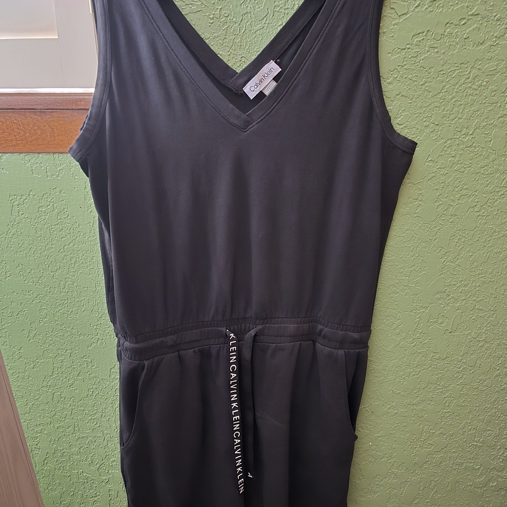 Calvin Klein V-Neck Black Short Jumpsuit